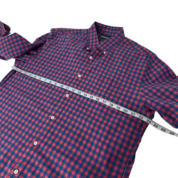 Bonobos Mens Slim Fit Navy/Pink Checkered Button Down Shirt  XL Business Casual - Picture 5 of 10